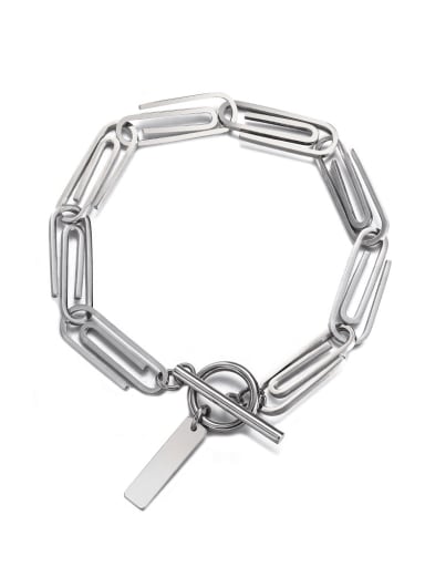 Titanium Steel Geometric Hip Hop Link Bracelet