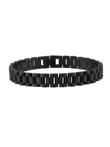 Black Titanium Steel Geometric Minimalist Link Bracelet