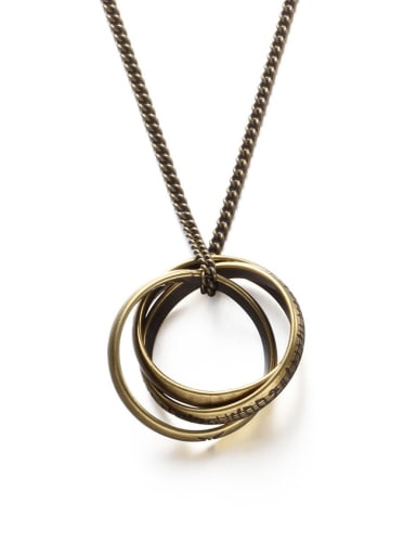 Bronze Titanium Steel Round Vintage Necklace