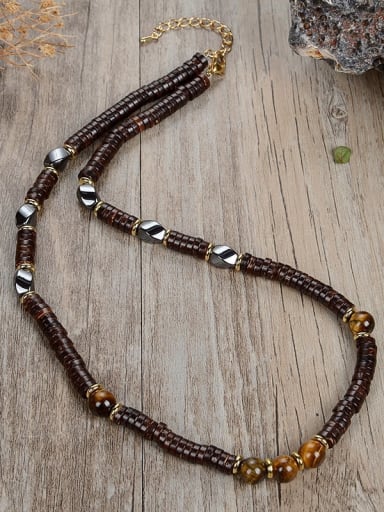 3 Stainless steel Natural Stone Irregular Bohemia Beaded Necklace