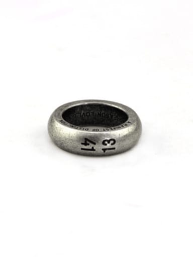 Titanium Steel Number Vintage Band Ring