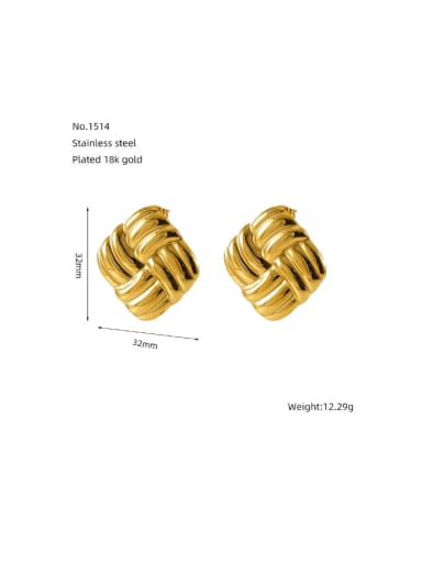 ZG1514 Stainless steel Geometric Hip Hop Stud Earring