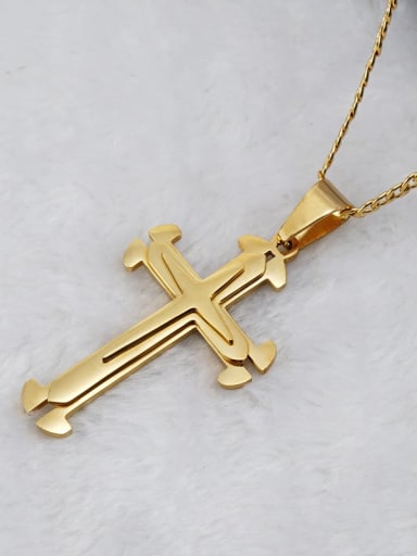 golden Stainless steel Cross Minimalist Regligious Necklace