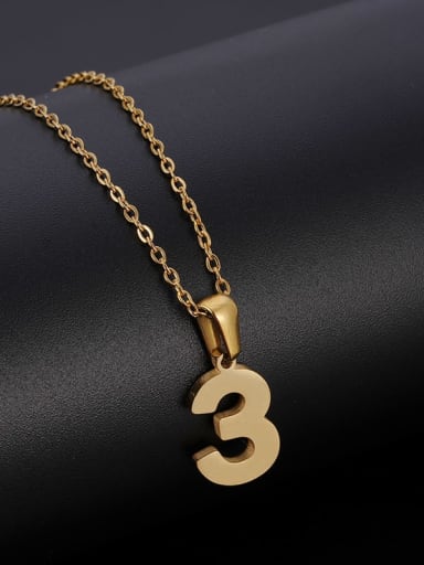 Stainless steel Minimalist Number  Pendant Necklace