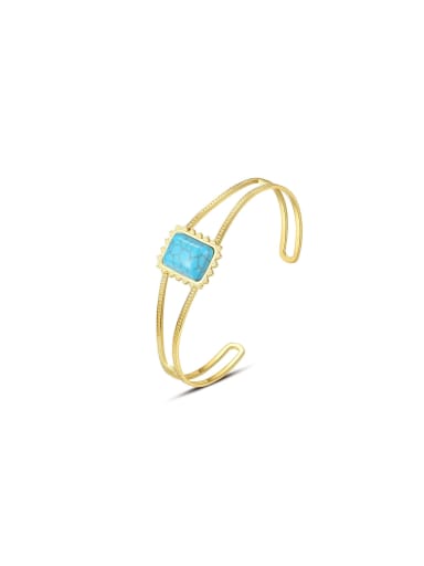 Stainless steel Turquoise Square Trend Cuff Bangle