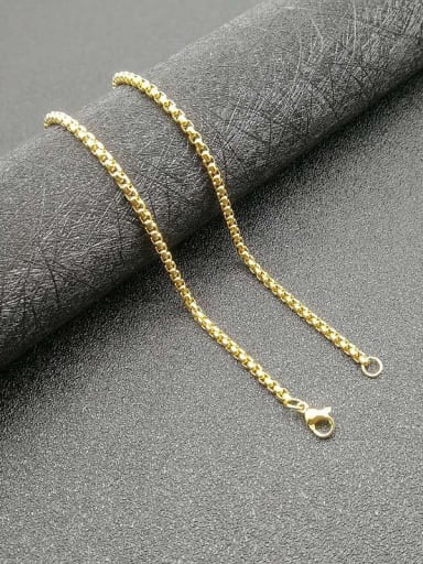 Gold Chain:3mm*61cm Titanium Steel Cubic Zirconia Enamel Leaf Vintage Necklace For Men