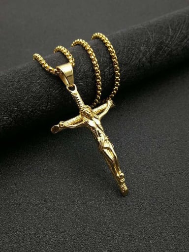 Titanium Steel Religious Vintage Regligious Cross Pendant Necklace For Men