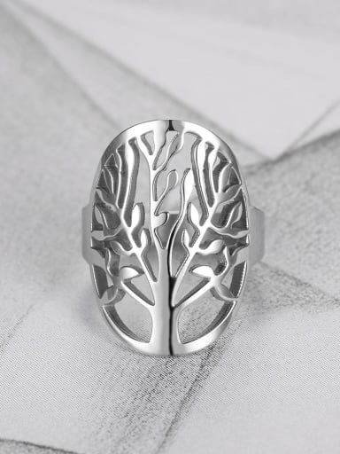 Stainless steel Tree of Life Vintage Band Ring