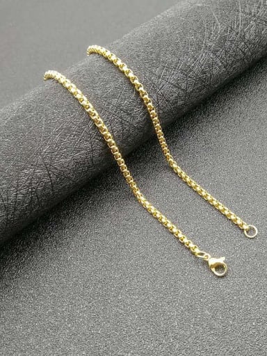 gold Chain:3mm*61cm Titanium Steel Rhinestone Wolf Vintage Necklace For Men
