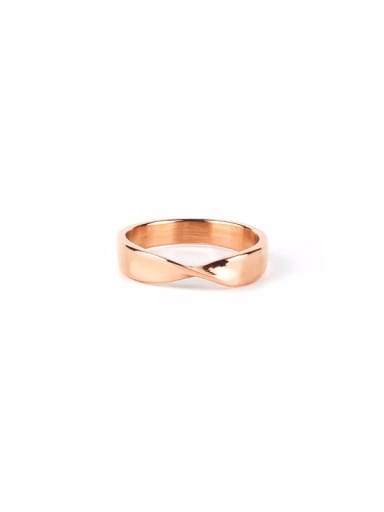 rose gold Titanium Steel Irregular Minimalist Band Ring