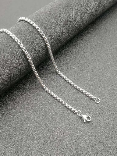 Steel color 3mm 60cm chain Stainless steel Round Cubic Zirconia Trend Pendant