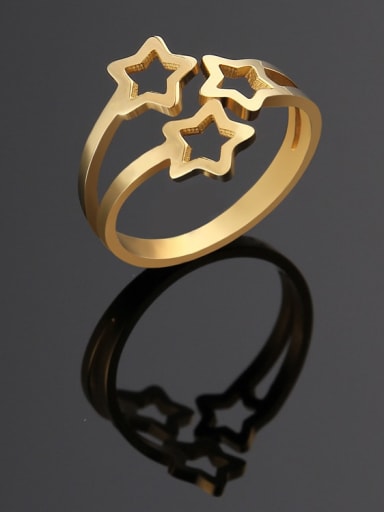 Titanium  Hollow  Star Minimalist Band Ring