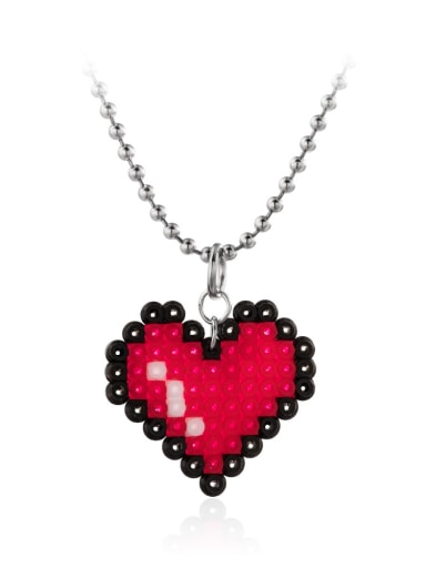 Stainless steel Bead Heart Minimalist Necklace