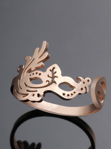 Titanium Steel Irregular mask  Minimalist Band Ring