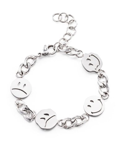 Titanium Steel Smiley Minimalist Link Bracelet