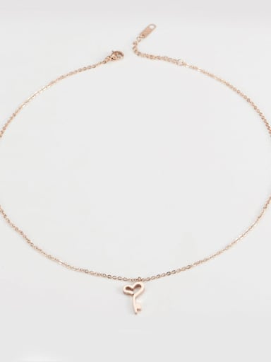Titanium  Key Heart Minimalist Necklace