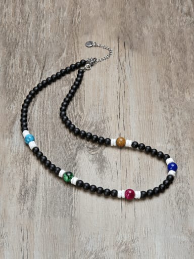 Stainless steel Natural Stone Geometric Bohemia Beaded Necklace