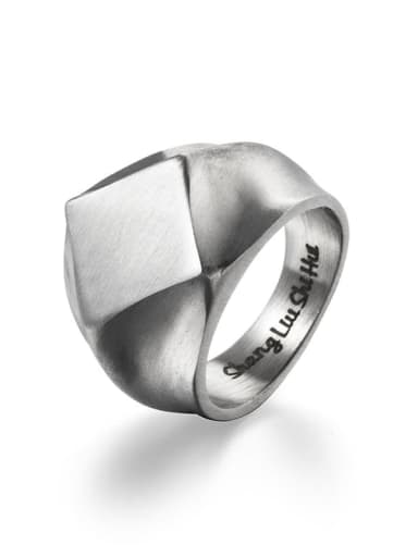 Titanium Steel Irregular Vintage Band Ring