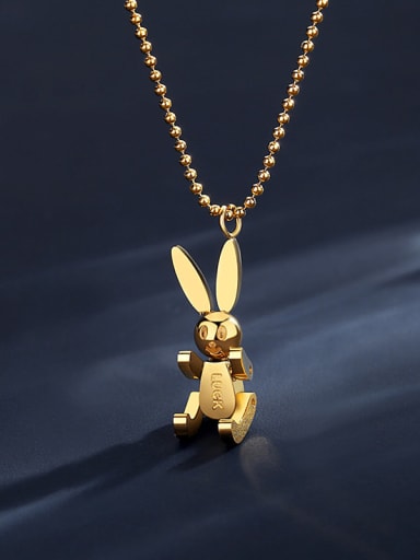 Titanium Steel Robot Cute Necklace