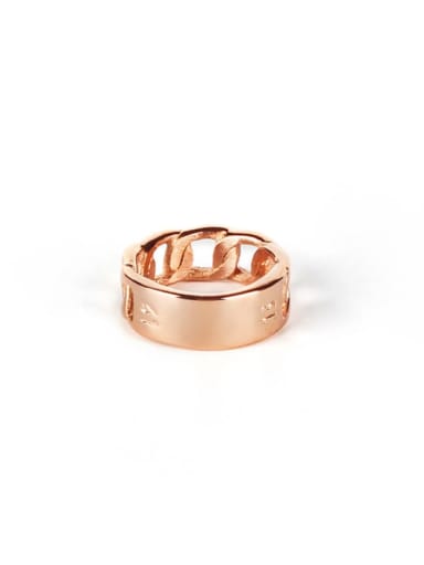 Rose Gold Titanium Steel Round Ethnic Band Ring