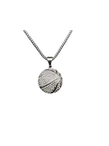 Gold single pendant without chain Stainless steel Round Cubic Zirconia Trend Pendant