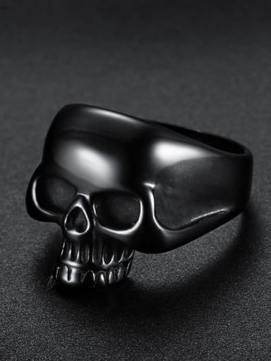 Titanium Skull Statement  Ring