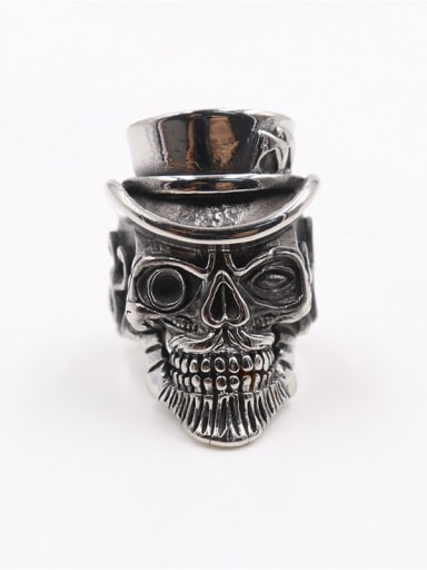 Titanium Skull Vintage Statement Ring