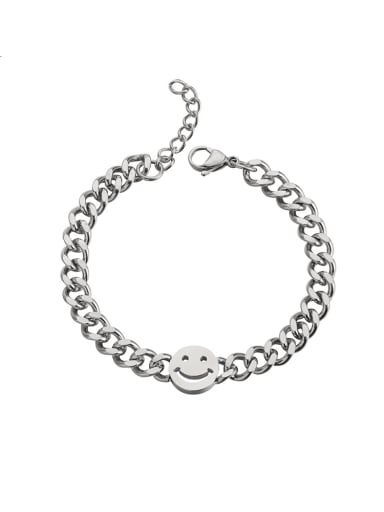 Titanium Steel Smiley Minimalist Link Bracelet