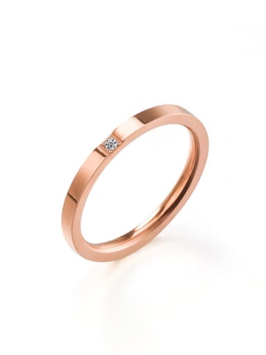 rose gold Titanium Steel Round Minimalist Band Ring