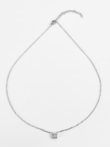 Titanium Cubic Zirconia Locket Necklace