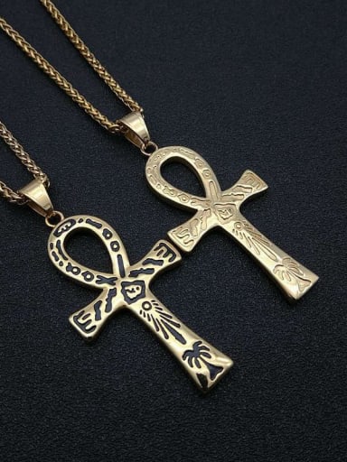 Titanium Cross Hip Hop Regligious Necklace For Men