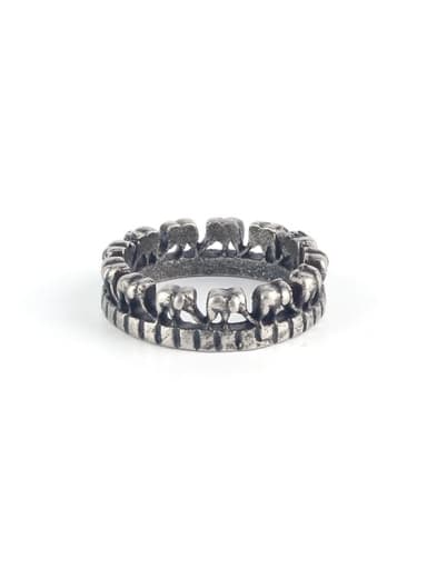 Antique  (size 6) Titanium Steel Irregular Vintage Band Ring
