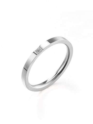 Steel color Titanium Steel Round Minimalist Band Ring