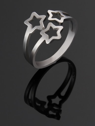 Titanium Hollow Star Minimalist Ring
