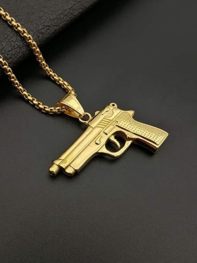 Gold Necklace Titanium Gun  Irregular Hip Hop Necklace For Men