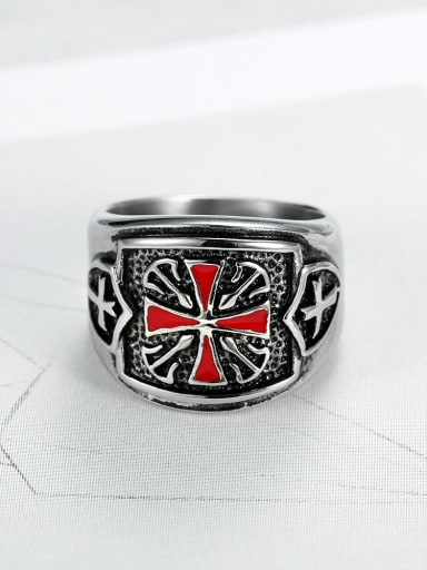 Stainless steel cross  Vintage Band Ring