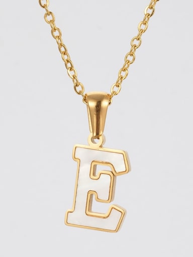 Stainless steel Shell Letter Minimalist Letter Pendant (with out chain)