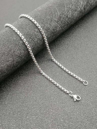 Steel color :3mm*61cm Titanium Steel Rhinestone Wolf Vintage Necklace For Men