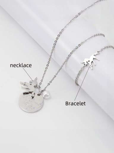 Titanium Steel Imitation Pearl Round Minimalist Necklace