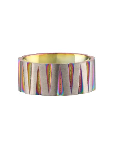 Color Titanium Steel Round Hip Hop Band Ring