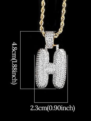 Brass Cubic Zirconia Message Hip Hop Necklace