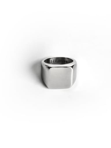 Steel color Titanium Steel Geometric Minimalist Band Ring