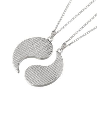 Titanium Steel Round  Yin And Yang Gossip Necklace