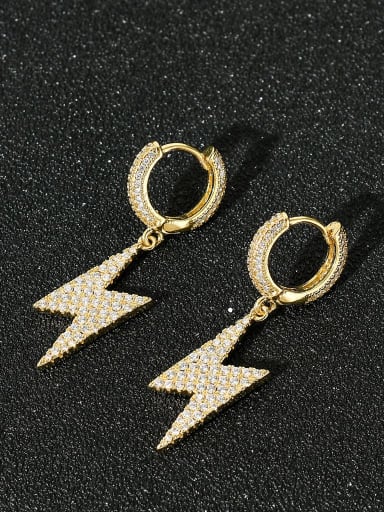 Golden pair Brass Cubic Zirconia Lightning Trend Drop Earring