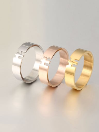 custom Titanium  Cross Religious Minimalist Band Ring