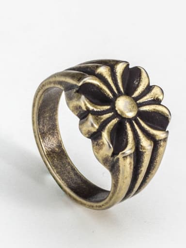 Bronze Titanium Steel Irregular Vintage Band Ring