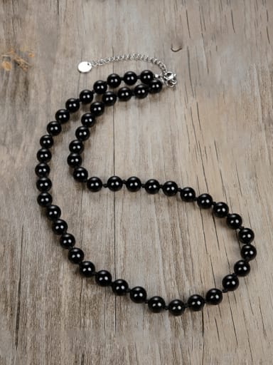 3 Stainless steel Natural Stone Irregular Bohemia Beaded Necklace
