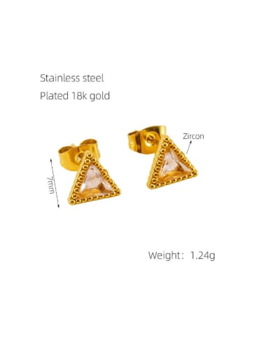Stainless steel Cubic Zirconia Triangle Trend Stud Earring