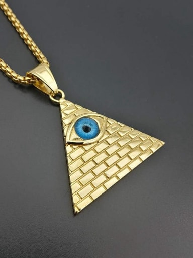 Titanium Eye Triangle Hip Hop Necklace For Men