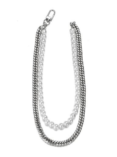 Titanium Steel Imitation Pearl Geometric Bohemia Multi Strand Necklace